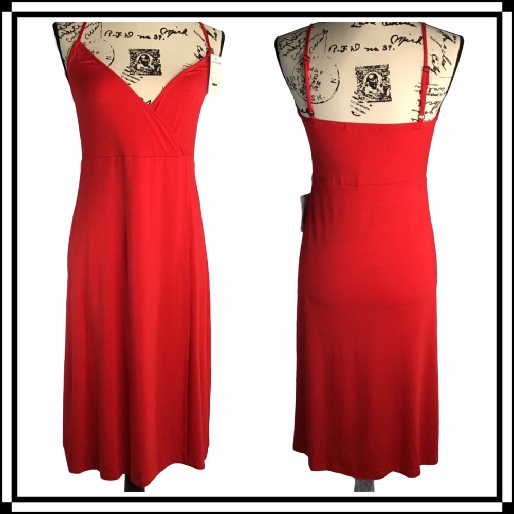 Velvet Torch | Red Spaghetti Strap Slip Dress | M